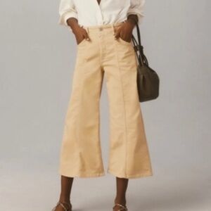 Anthropologie The Delaney Crop Clean-Seamed High-Rise Wide-Leg Jeans by Maeve 28